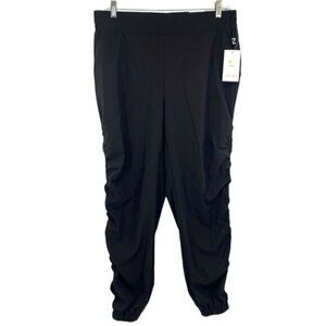 Zelos Women’s Black Ruched Athletic Pants Joggers